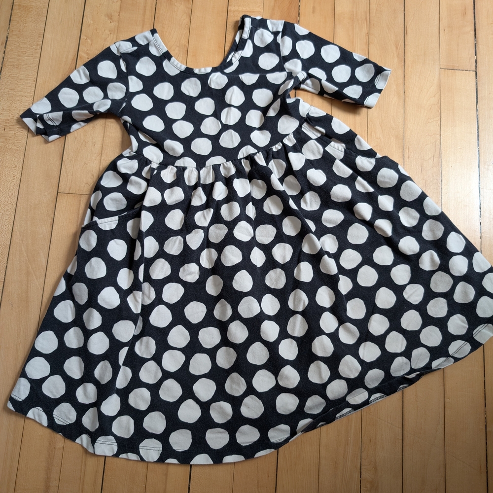 Hanna Andersson Black and White Polka Dot Dress